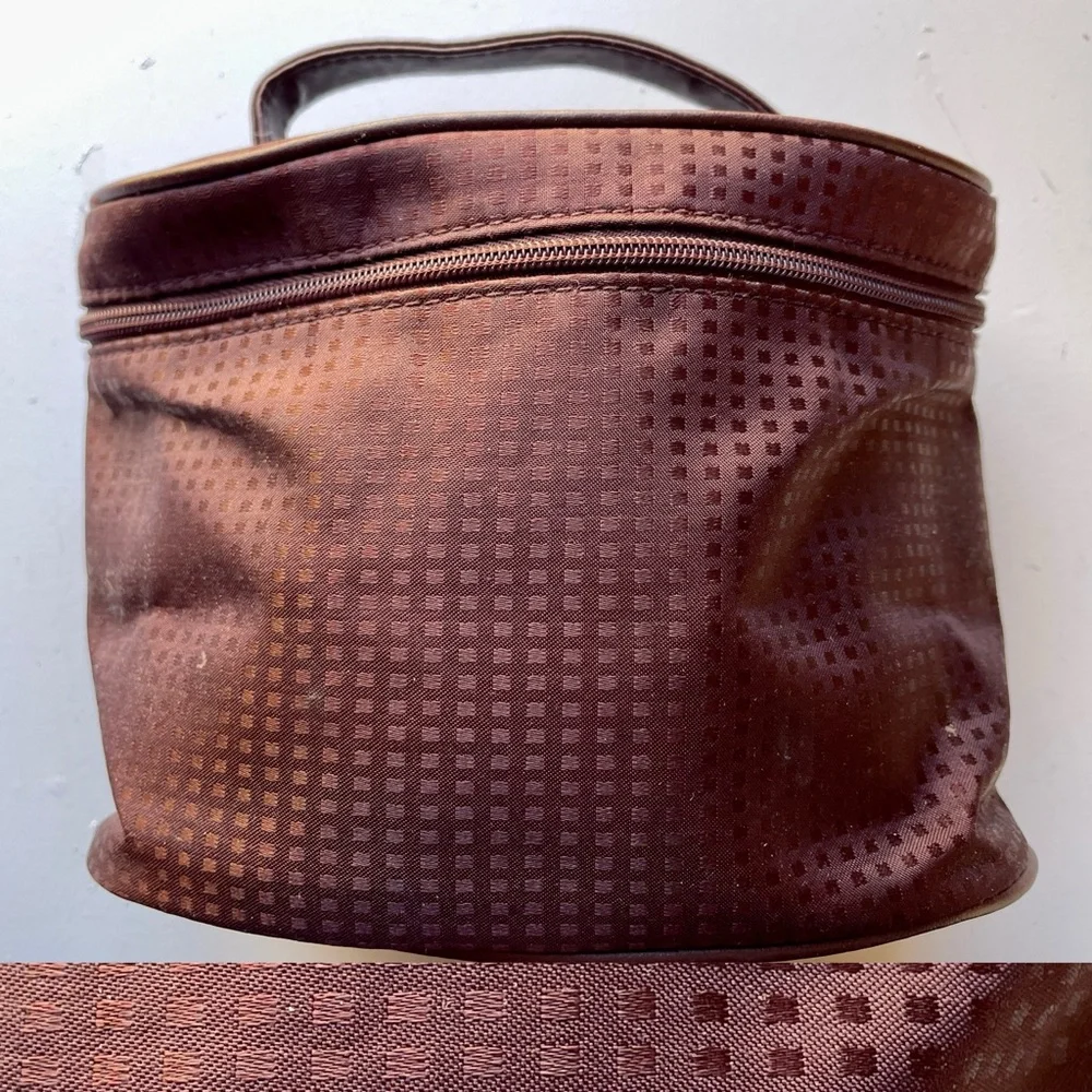 ESTEE LAUDER Burgundy Vinyl Cosmetics Travel TRAIN CASE